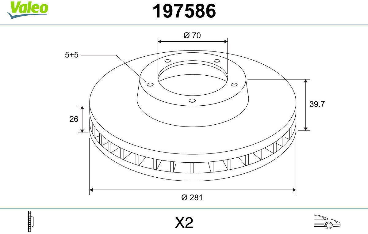 VALEO Brake Disc 197586 - Brake Disc