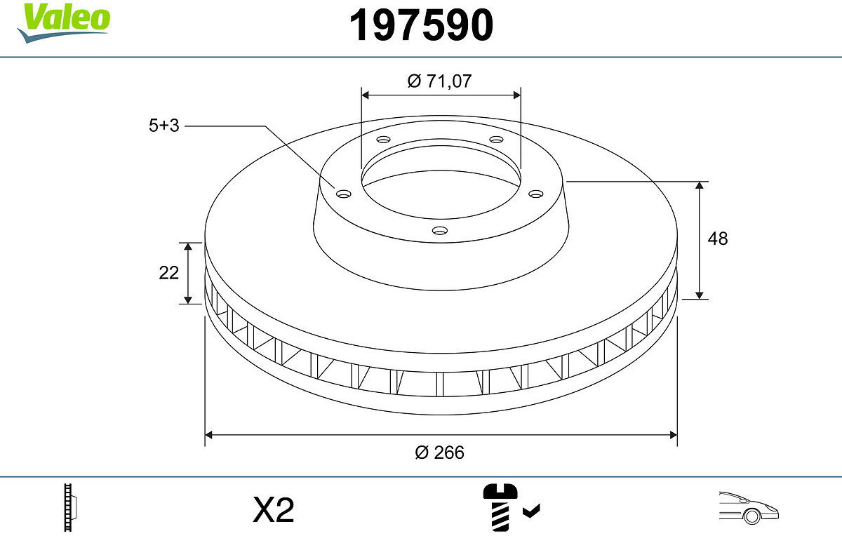 VALEO Brake Disc 197590 - Brake Disc