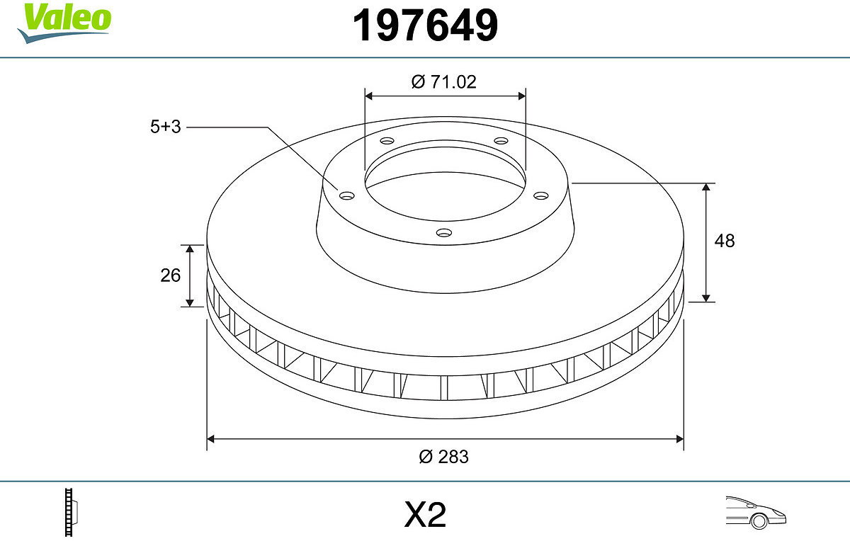 VALEO Brake Disc 197649 - Brake Disc