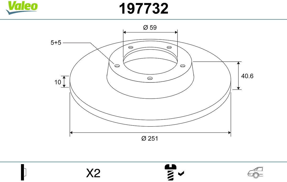 VALEO Brake Disc 197732 - Brake Disc