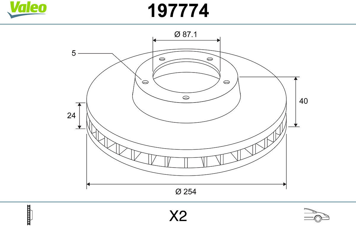 VALEO Brake Disc 197774 - Brake Disc