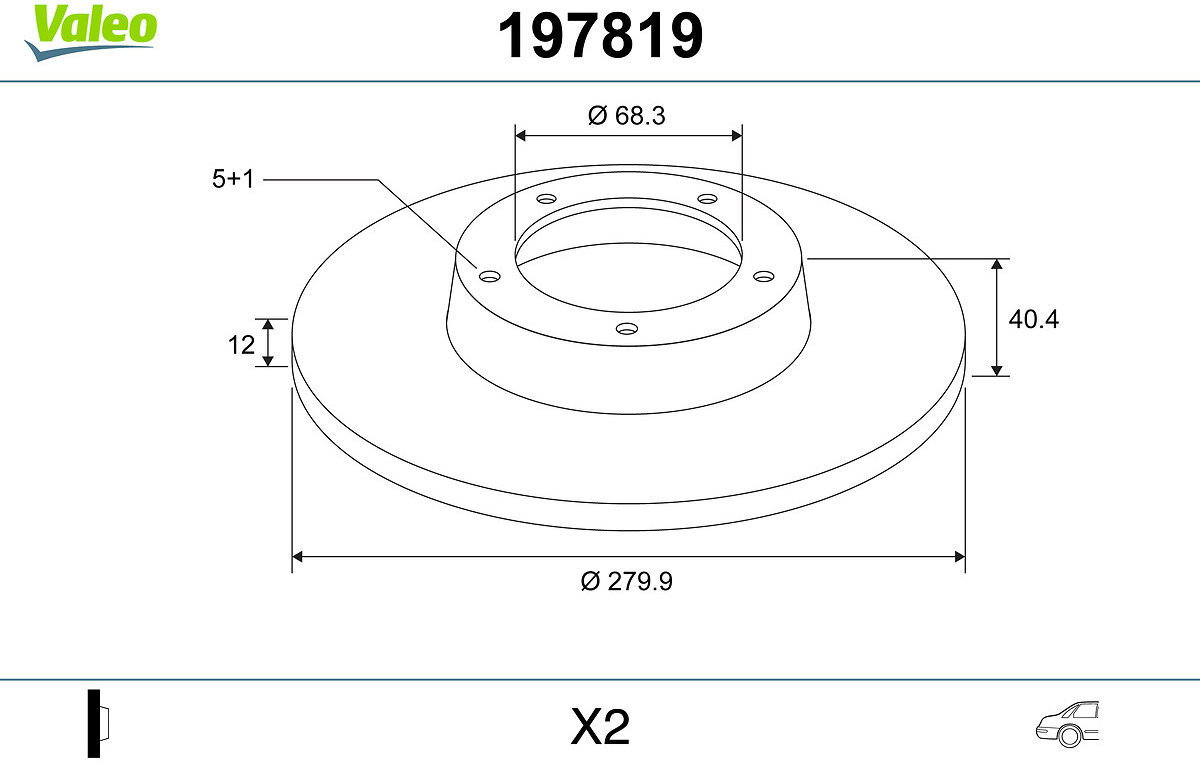 VALEO Brake Disc 197819 - Brake Disc