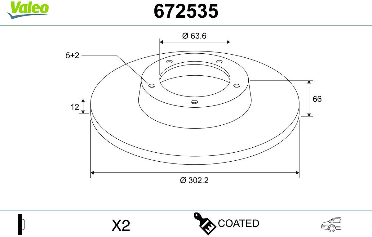 VALEO Brake Disc 672535 - Brake Disc