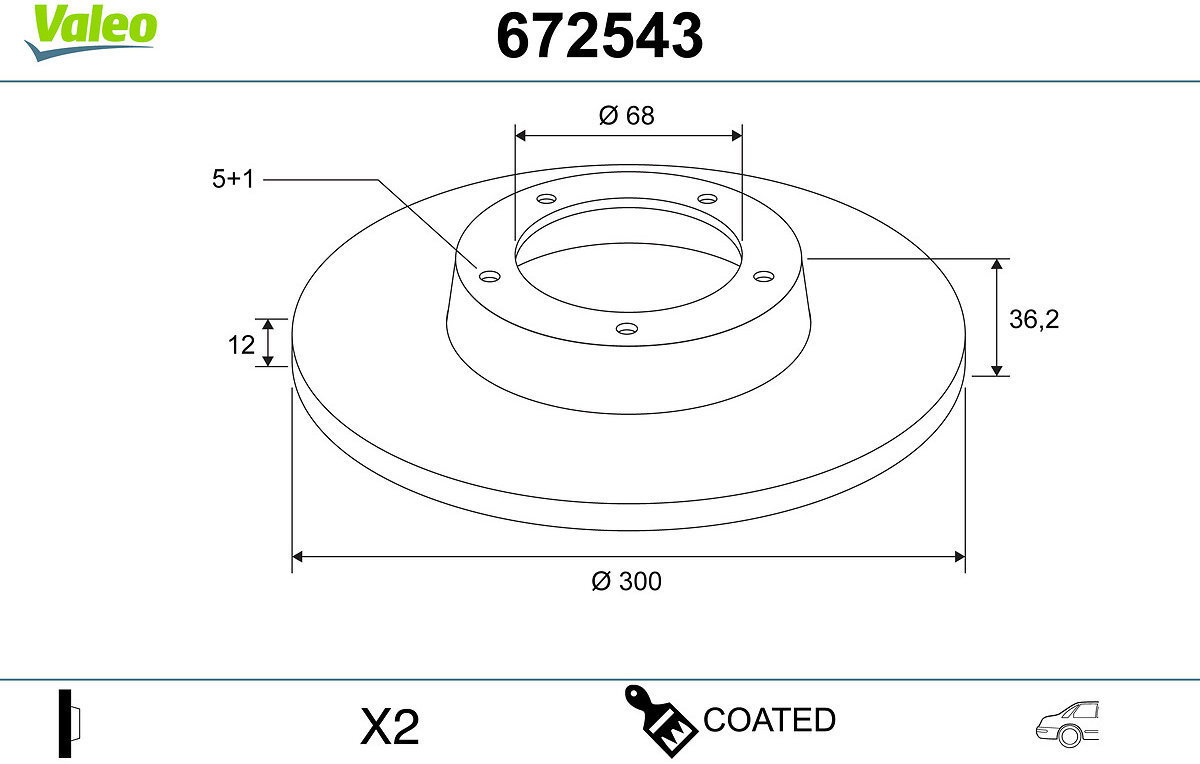 VALEO Brake Disc 672543 - Brake Disc