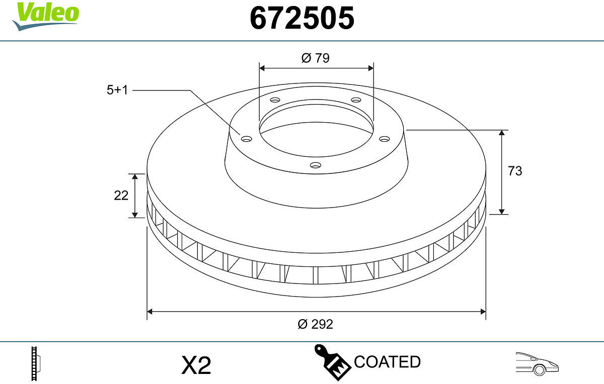 VALEO Brake Disc 672505 - Brake Disc