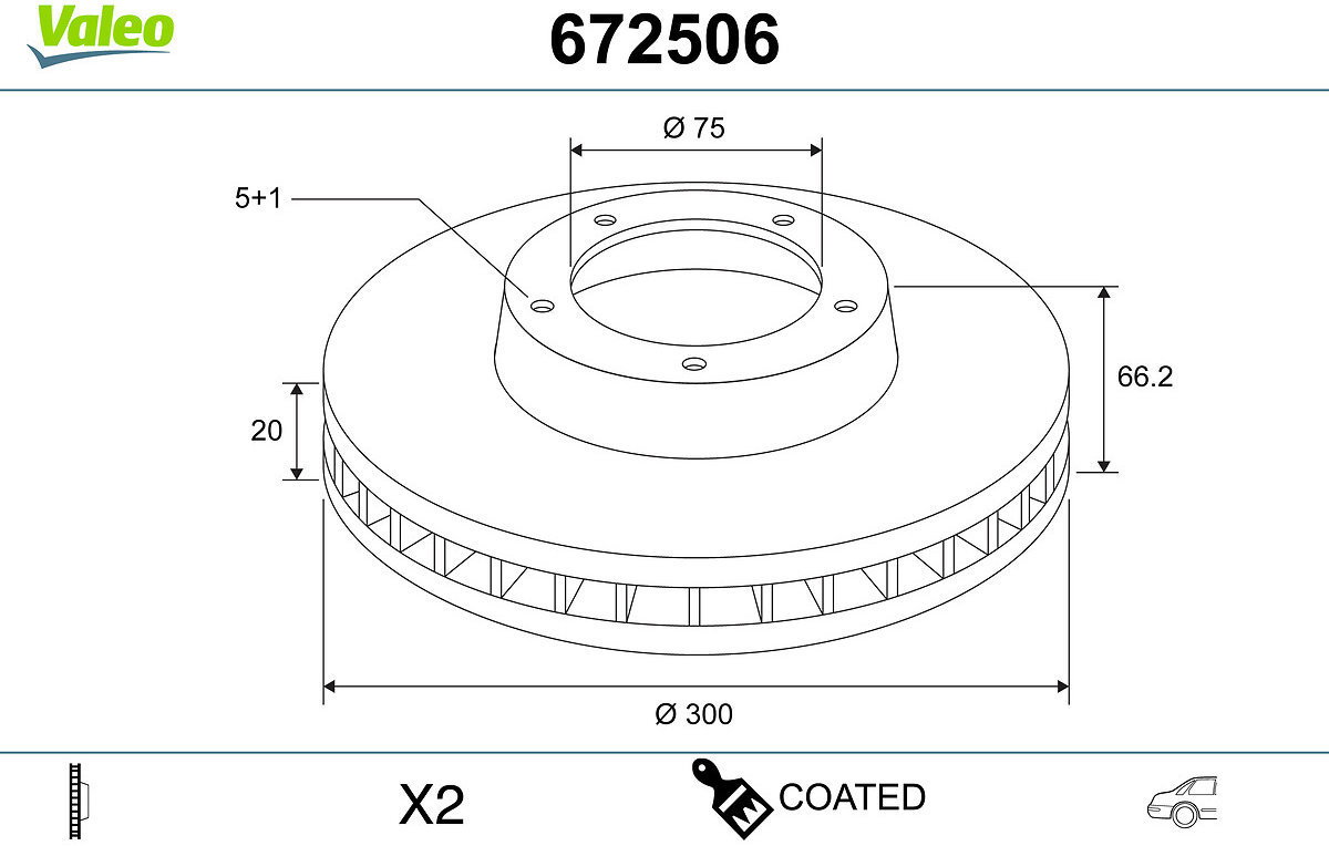 VALEO Brake Disc 672506 - Brake Disc
