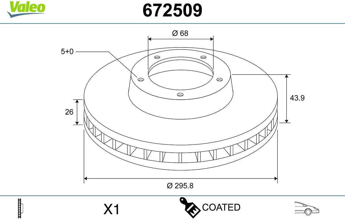 VALEO Brake Disc 672509 - Brake Disc