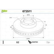 VALEO Brake Disc 672511 - Brake Disc