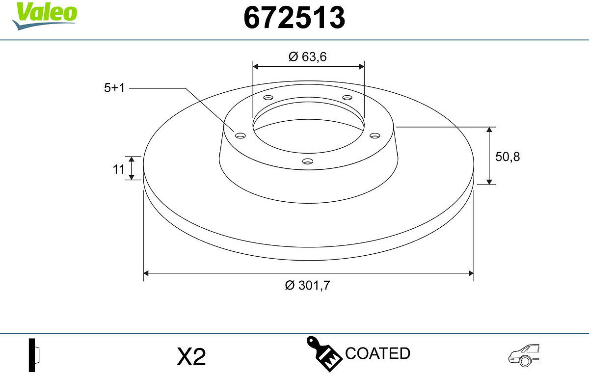 VALEO Brake Disc 672513 - Brake Disc
