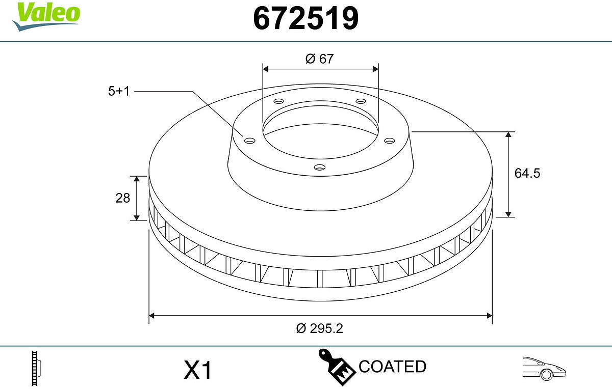 VALEO Brake Disc 672519 - Brake Disc