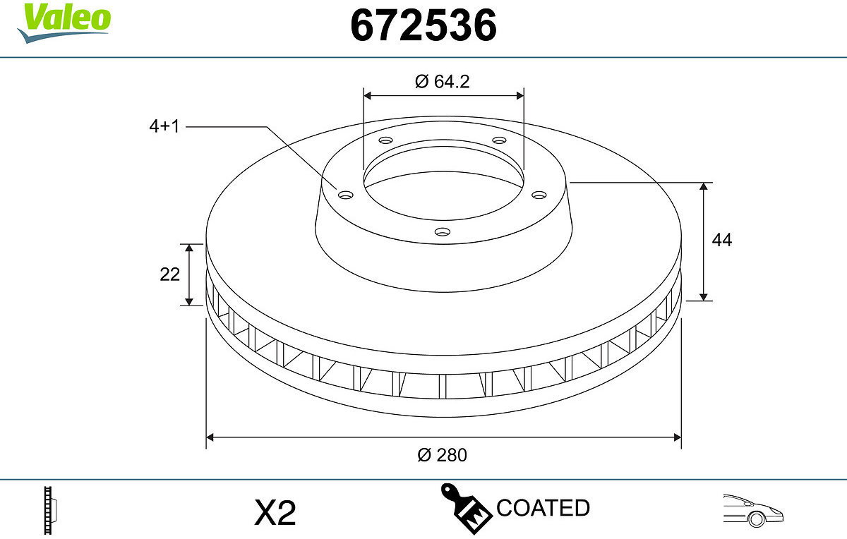 VALEO Brake Disc 672536 - Brake Disc