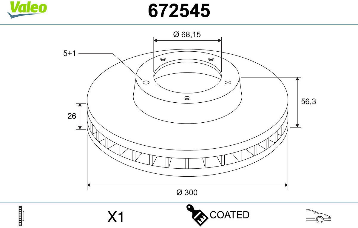 VALEO Brake Disc 672545 - Brake Disc