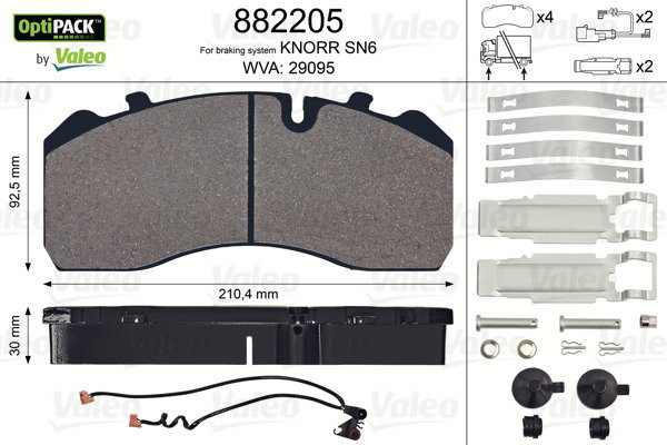 VALEO Brake Pads 882205 - Brake Pads