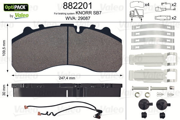 VALEO Brake Pads 882201 - Brake Pads