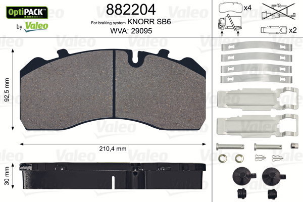 VALEO Brake Pads 882204 - Brake Pads