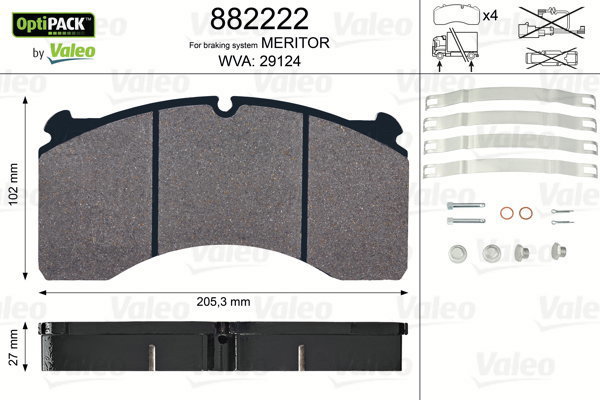 VALEO Brake Pads 882222 - Brake Pads
