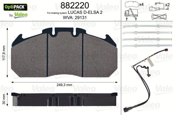 VALEO Brake Pads 882220 - Brake Pads