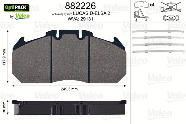 VALEO Brake Pads 882226 - Brake Pads