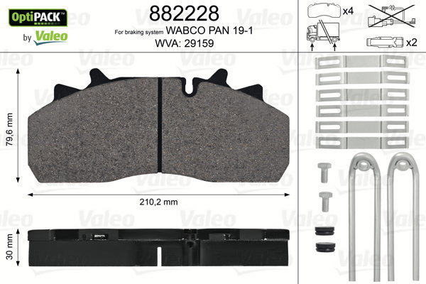 VALEO Brake Pads 882228 - Brake Pads