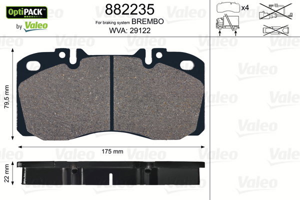 VALEO Brake Pads 882235 - Brake Pads