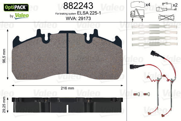 VALEO Brake Pads 882243 - Brake Pads
