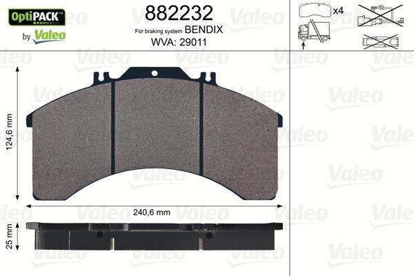 VALEO Brake Pads 882232 - Brake Pads