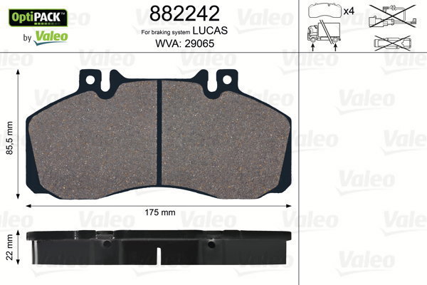 VALEO Brake Pads 882242 - Brake Pads