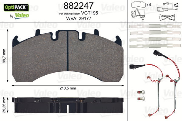 VALEO Brake Pads 882247 - Brake Pads