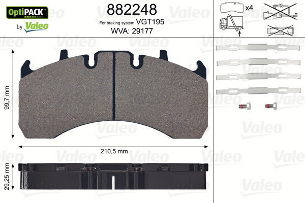 VALEO Brake Pads 882248 - Brake Pads