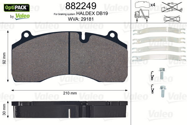 VALEO Brake Pads 882249 - Brake Pads