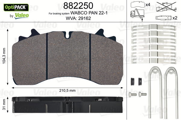 VALEO Brake Pads 882250 - Brake Pads
