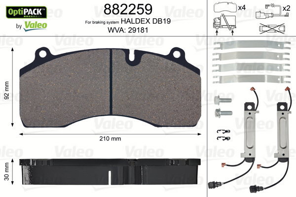 VALEO Brake Pads 882259 - Brake Pads
