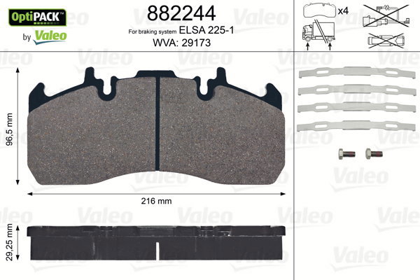 VALEO Brake Pads 882244 - Brake Pads