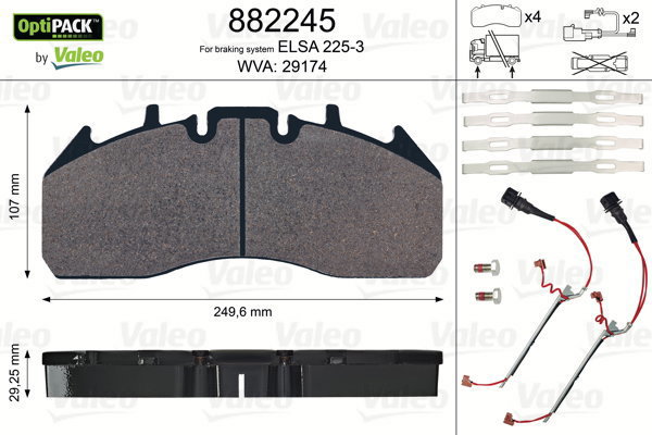 VALEO Brake Pads 882245 - Brake Pads