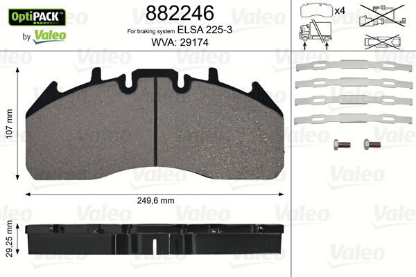 VALEO Brake Pads 882246 - Brake Pads