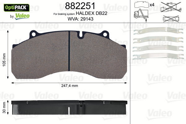 VALEO Brake Pads 882251 - Brake Pads