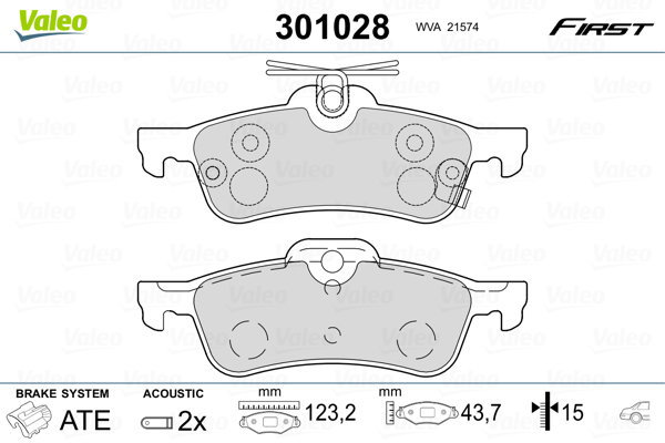VALEO Brake Pads 301028 - Brake Pads