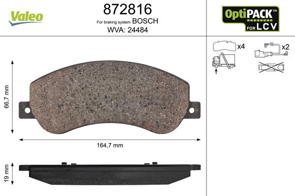 VALEO Brake Pads 872816 - Brake Pads
