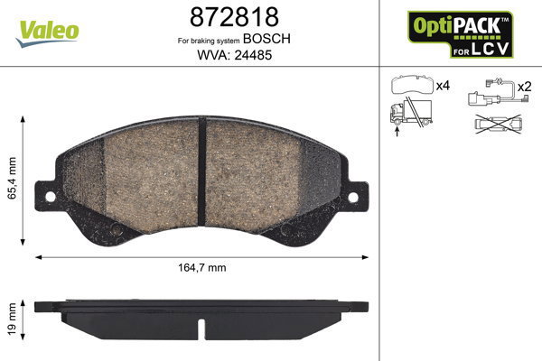 VALEO Brake Pads 872818 - Brake Pads