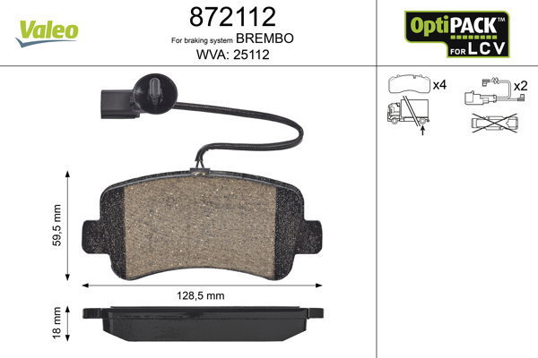 VALEO Brake Pads 872112 - Brake Pads