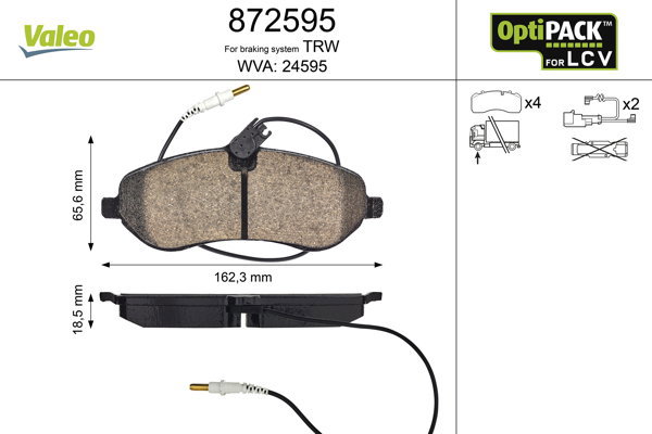 VALEO Brake Pads 872595 - Brake Pads