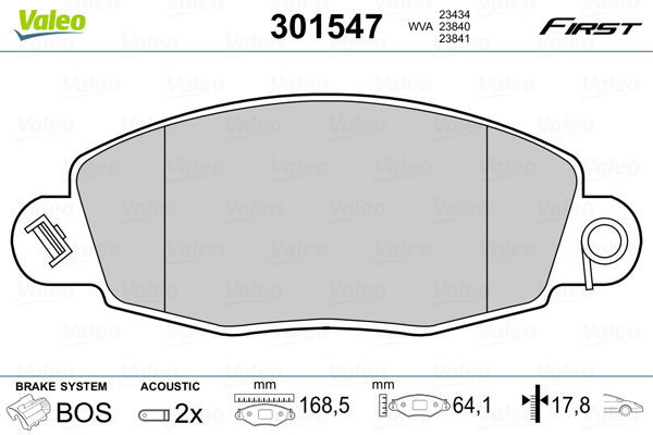 VALEO Brake Pads 301547 - Brake Pads