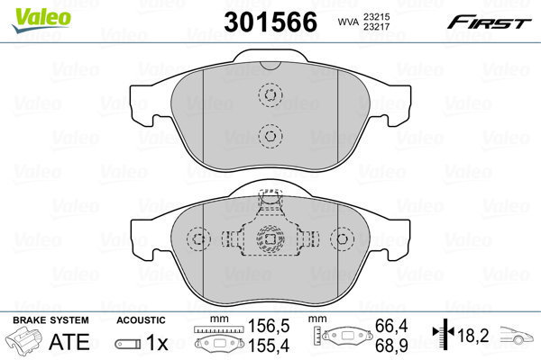 VALEO Brake Pads 301566 - Brake Pads