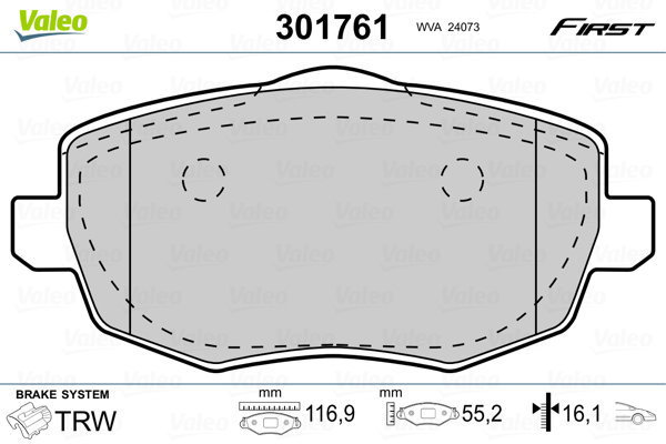 VALEO Brake Pads 301761 - Brake Pads