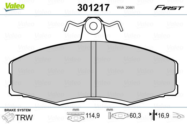 VALEO Brake Pads 301217 - Brake Pads