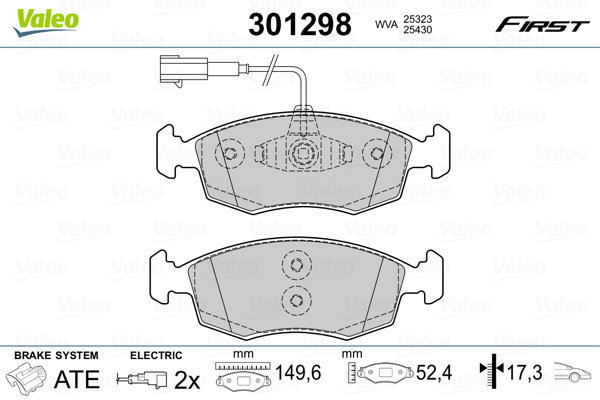 VALEO Brake Pads 301298 - Brake Pads