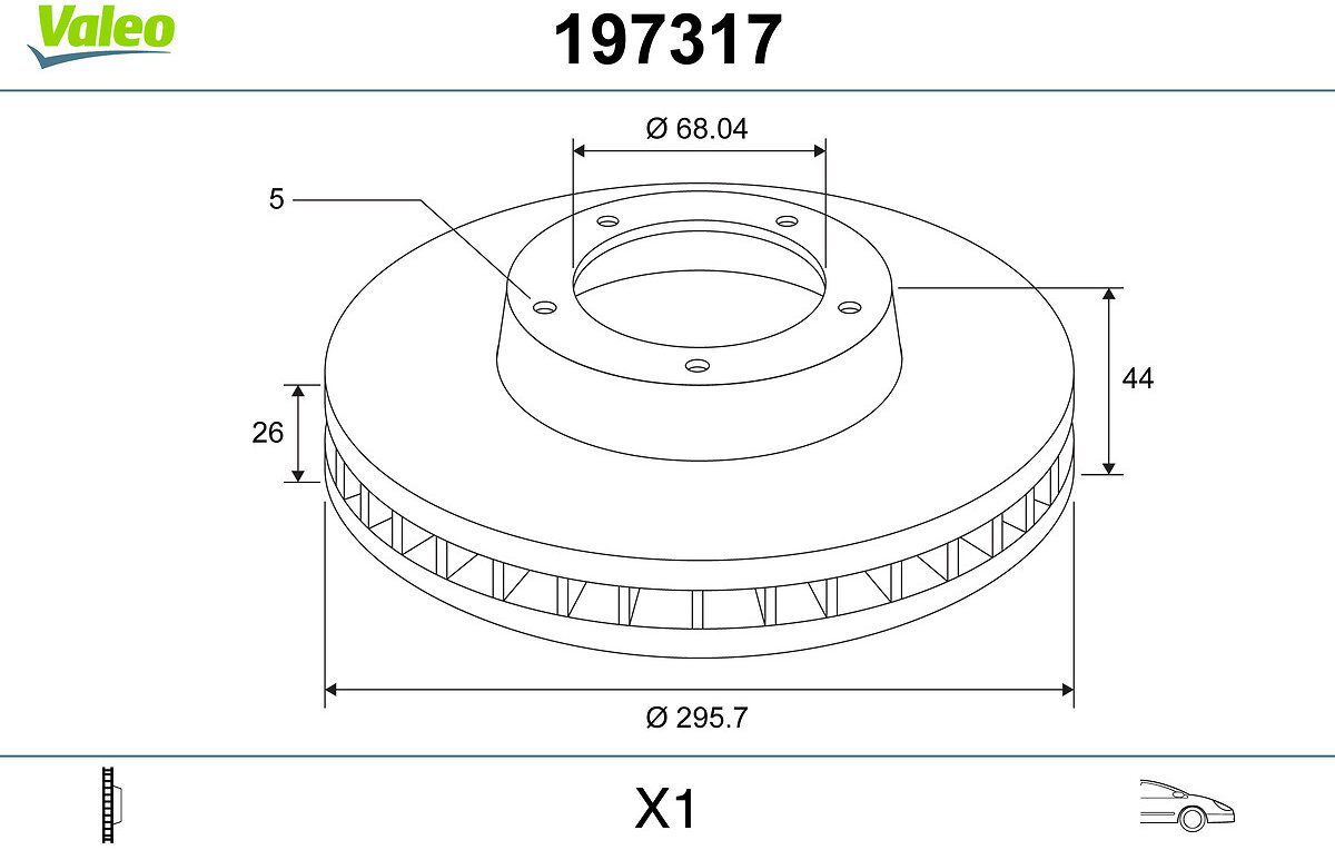 VALEO Brake Disc 197317 - Brake Disc