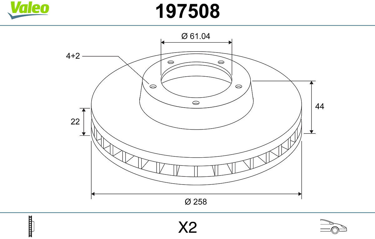 VALEO Brake Disc 197508 - Brake Disc
