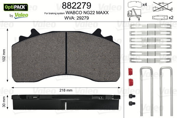 VALEO Brake Pads 882279 - Brake Pads