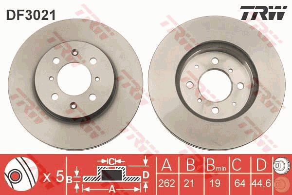 TRW Brake disc DF3021, set of 2 - Brake Disc